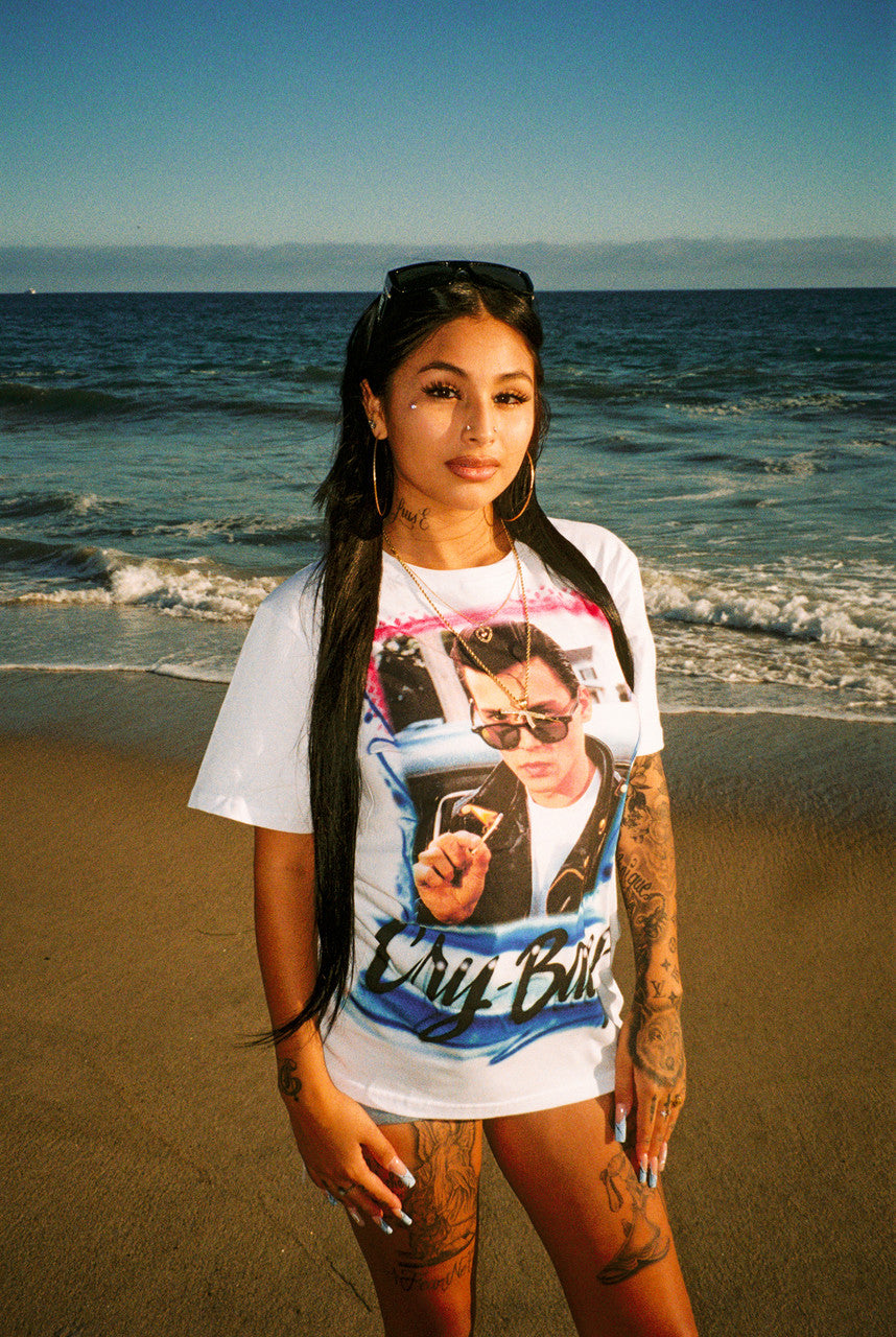 Limited Edition 'Cry-Baby' Airbrushed Cut & Sew Shirt (White)