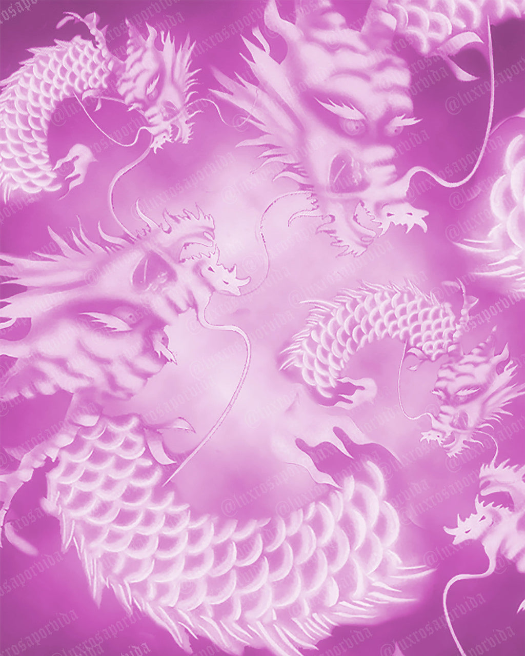LIMITED EDITION Glamour Shots Pink Dragon Airbrushed Backdrop LIGHT PINK (Extra Large)