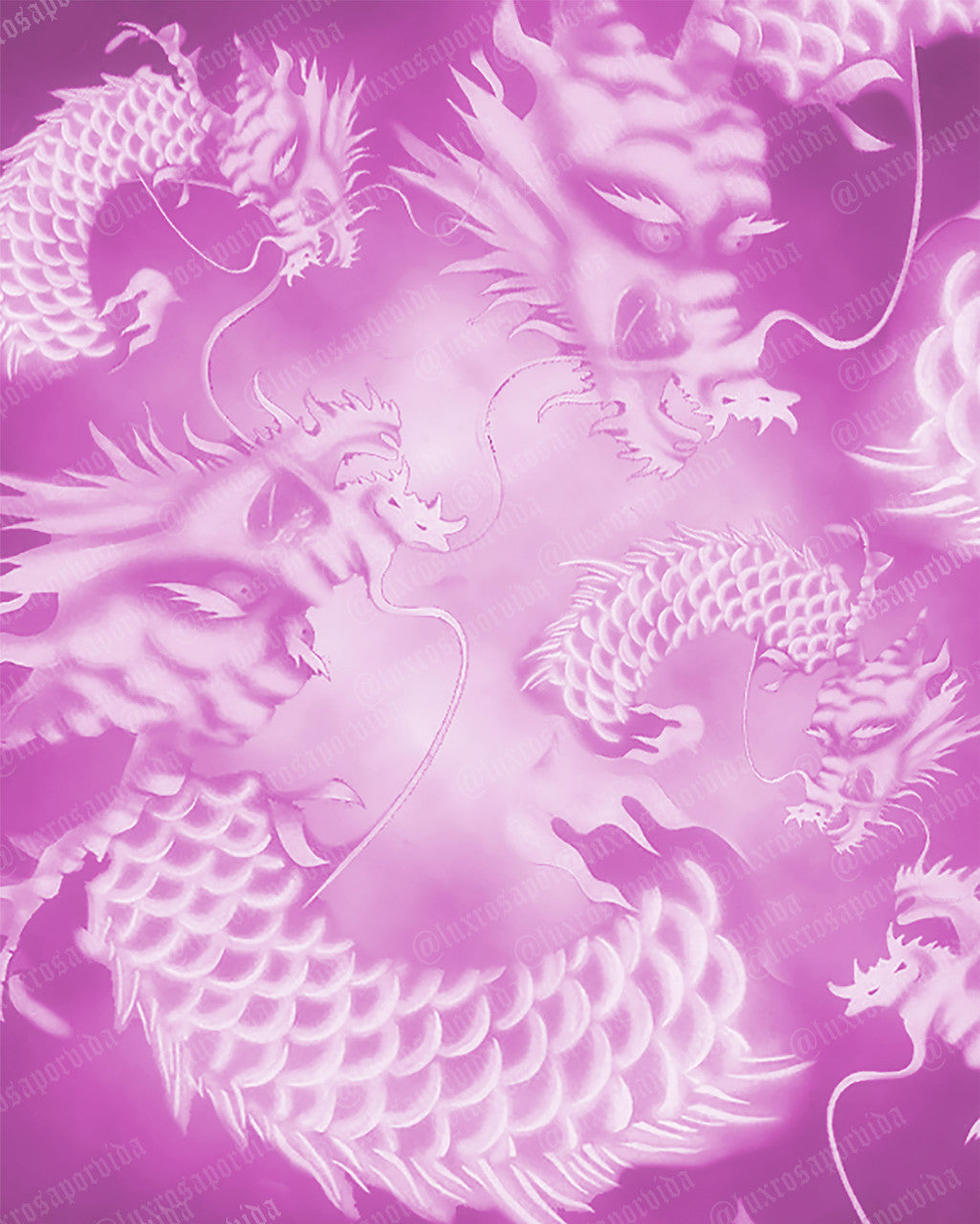 LIMITED EDITION Glamour Shots Pink Dragon Airbrushed Backdrop LIGHT PINK (Extra Large)