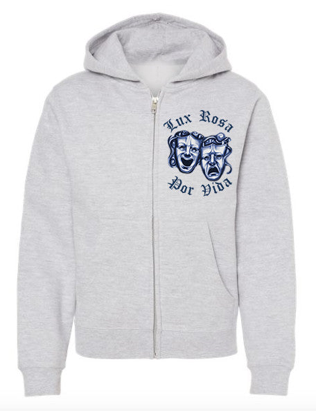 Limited Edition 'POR VIDA' Airbrush ZIP-UP Hoodie (Grey)
