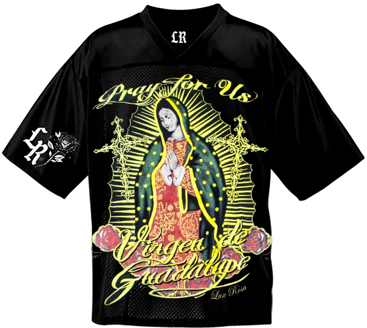 Limited Edition 'Pray 4 Us' Cut & Sew Football Jersey (Black)