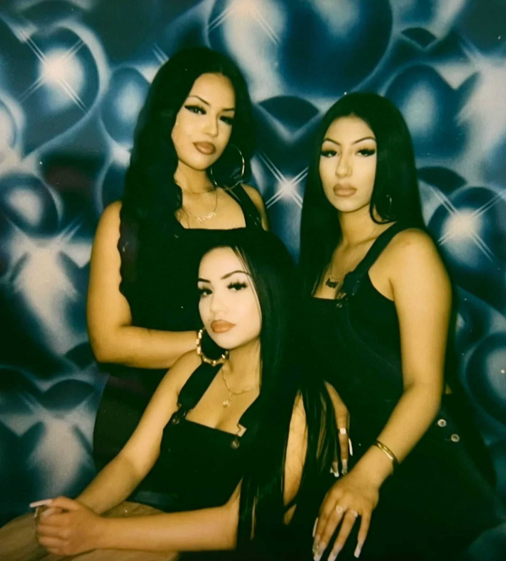 EXTRA EXTRA EXTRA XXX LARGE LIMITED EDITION  Y2K Early 2000s 'Hearts & Hynas' Glamour Shotz Airbrush Backdrop (MIDNIGHT BLUE) (XXXL) Exclusive/Limited Edition!!