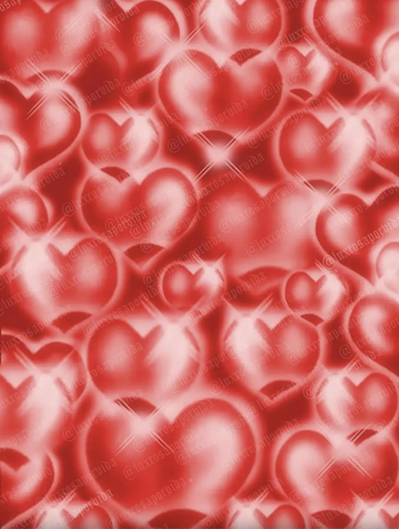 EXTRA EXTRA LARGE EXCLUSIVE LIMITED EDITION EARLY 2000s AIRBRUSH 'HEARTS & HYNAS' Glamour Shots Y2K 90s Backdrop (RED) (XXL) 6 FT x 7.5 FT Exclusive!!