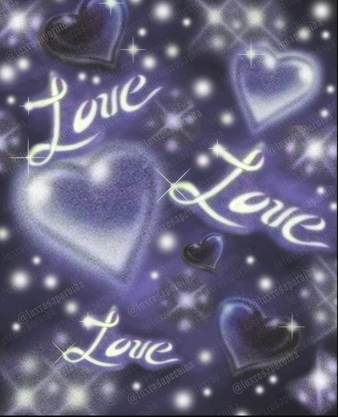 LIMITED EDITION VALENTINE'S Y2K Early 2000s 'La-La Means I LOVE You' Airbrush 90s Glamour Shots Backdrop (Purple/Blue/Silver) (Extra Large)