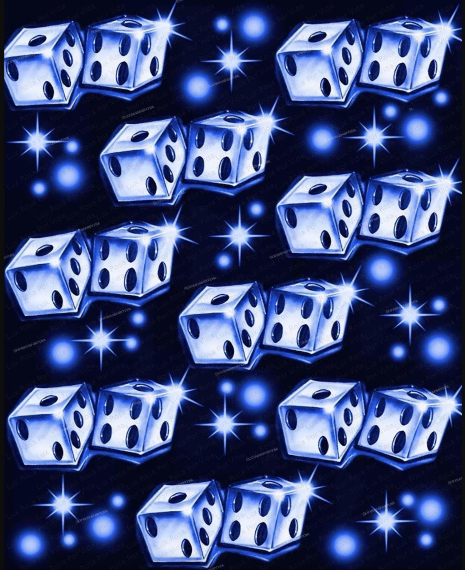 EXTRA EXTRA EXTRA XXX LARGE EARLY 2000s Y2K 'ROLL THE DICE' Glamour Shots 90s Airbrush HUGE Backdrop (BLUE AS ICE) (XXXL) Exclusive/Limited Edition!!