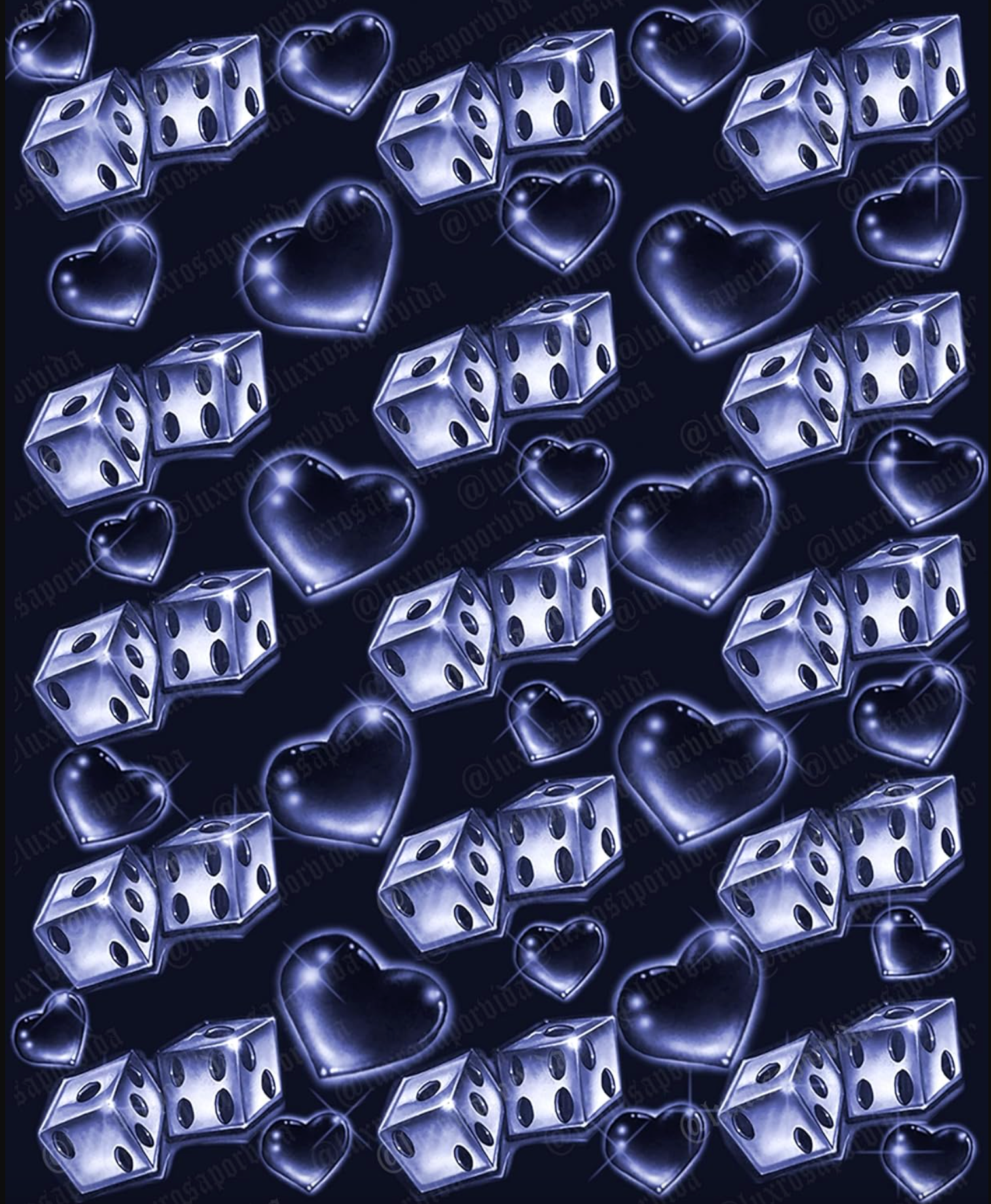 Early 2000s Y2K 'LOVERGIRL' Dice Airbrush 90s Old School Glamour Shots Backdrop (MIDNIGHT) (Extra Large)