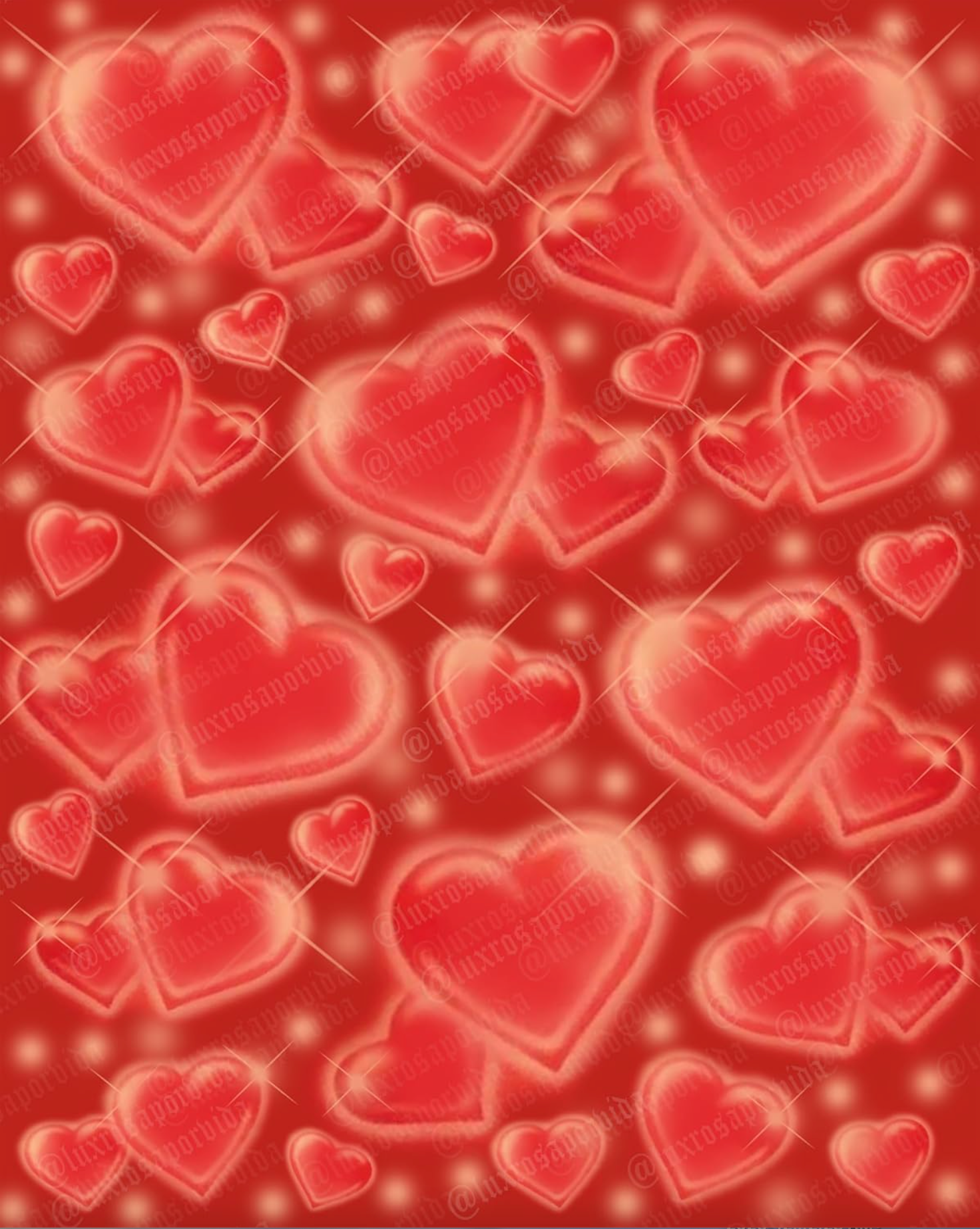 Y2K Early 2000s Airbrush 'FOOL FOR YOUR LOVE' Heart 90s Old School Glamour Shots Backdrop (RED) (Extra Large)