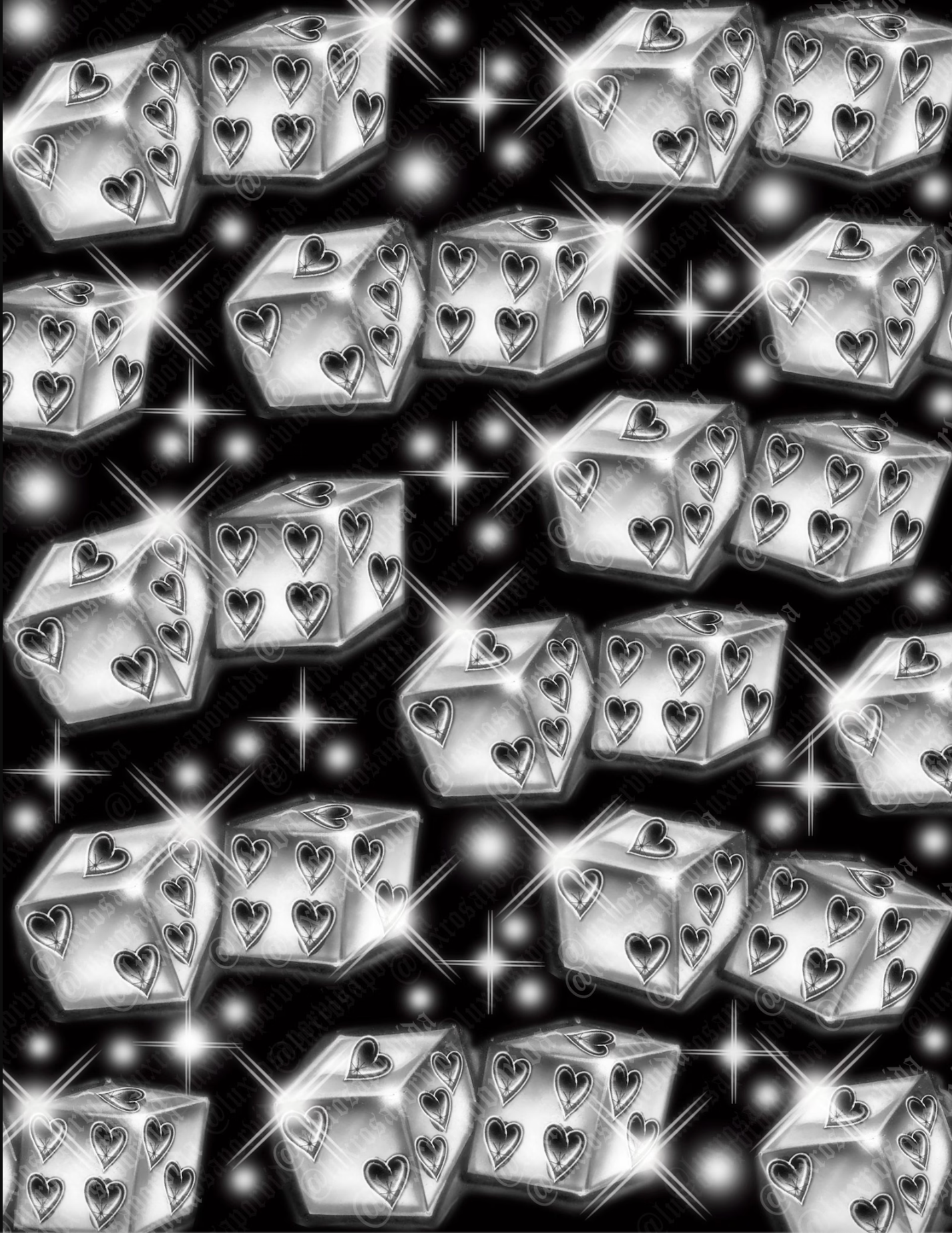 Early 2000s Y2K 'Don't Play With My Heart' Airbrush Dice Glamour Shots 90s Backdrop (BLACK) (Extra Large)