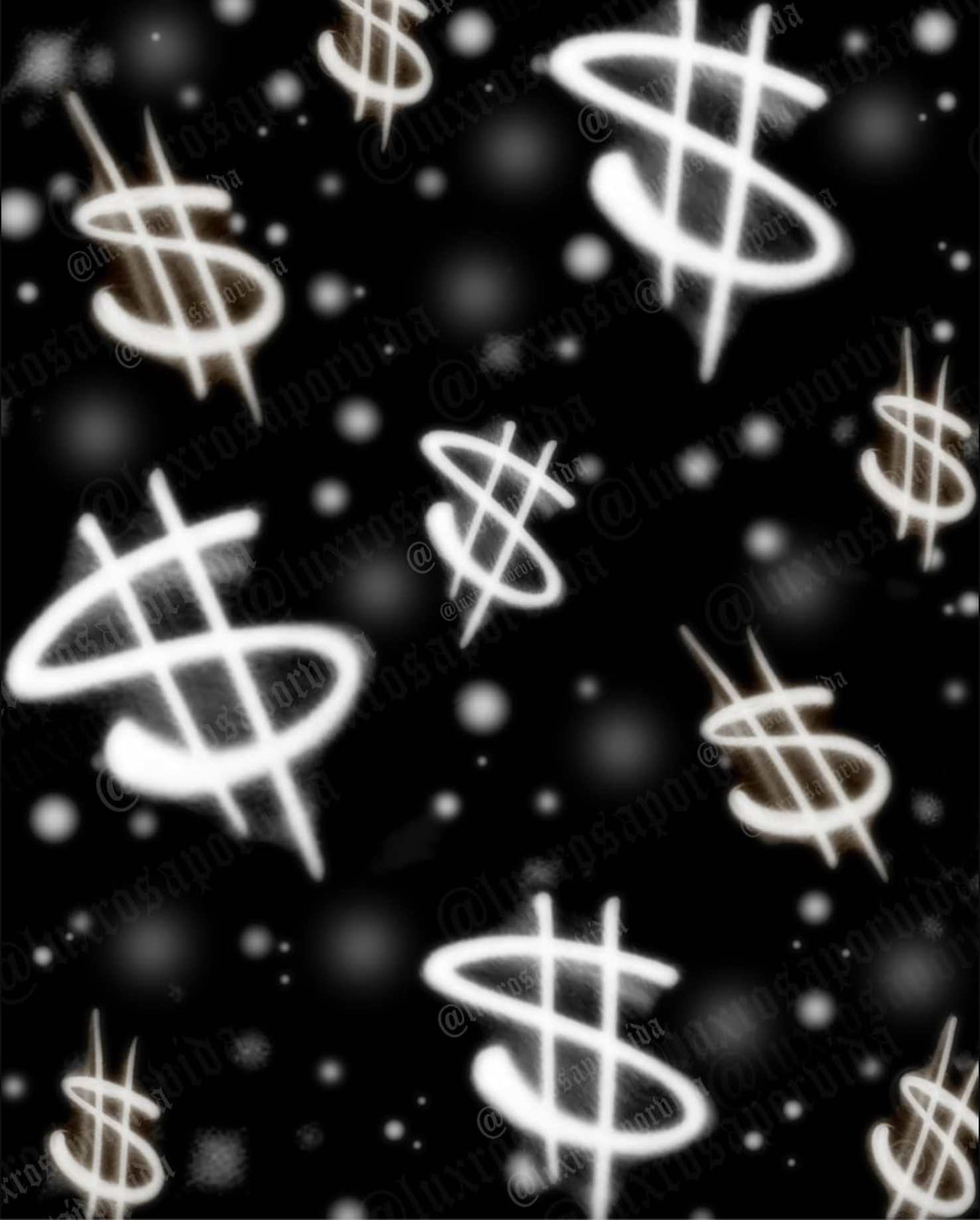 Y2K Early 2000s Money On My Mind Airbrush 90s Old School Star Shots Backdrop (BLACK) (X-Large)