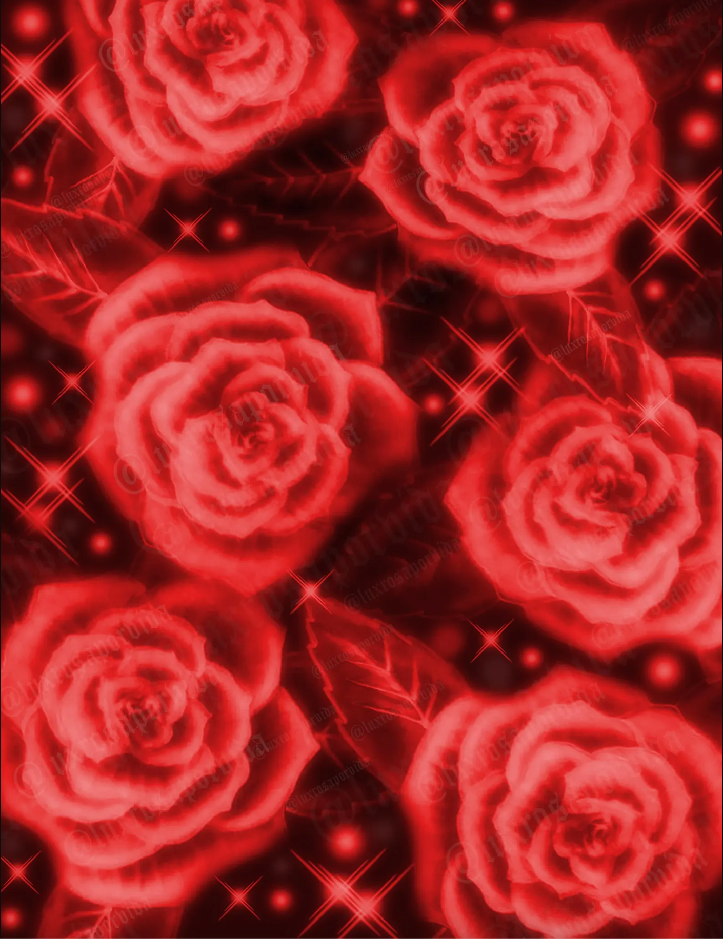 Y2K Early 2000s 'Give Me My Flowers' Rose Airbrush Old School 90s Star Shots Backdrop (RED DREAM) (Extra Large)