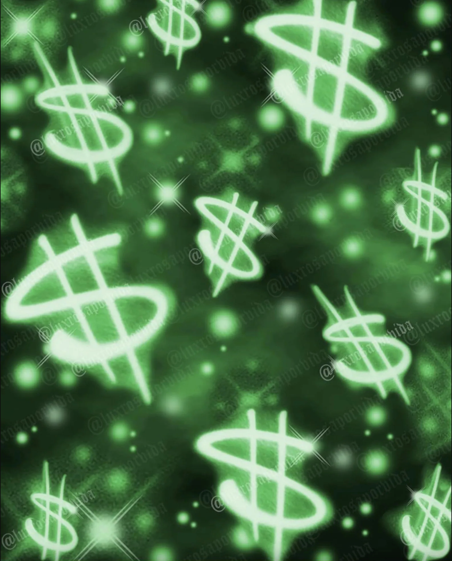 EXTRA EXTRA LARGE EARLY 2000s AIRBRUSH 'MONEY ON MY MIND' Glamour Shots Y2K 90s Backdrop (GREEN) (XXL) 6 FT x 7.5 FT Exclusive!!
