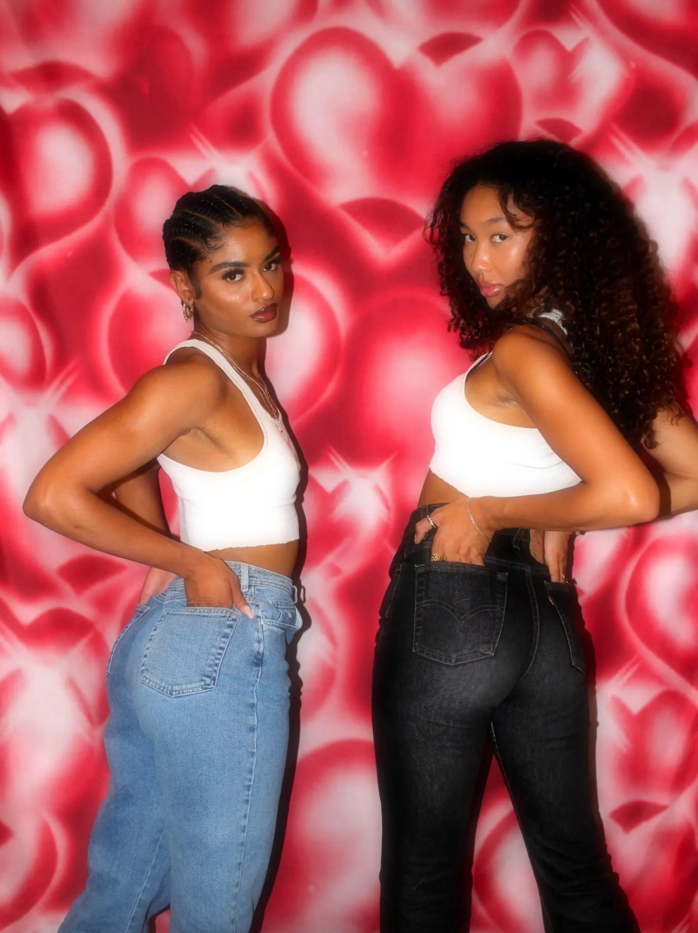 EXTRA EXTRA EXTRA XXX LARGE Y2K Early 2000s 'Hearts & Hynas' Glamour Shots Airbrush 90s Old School Backdrop (RED) (XXXL) Exclusive/Limited Edition!!