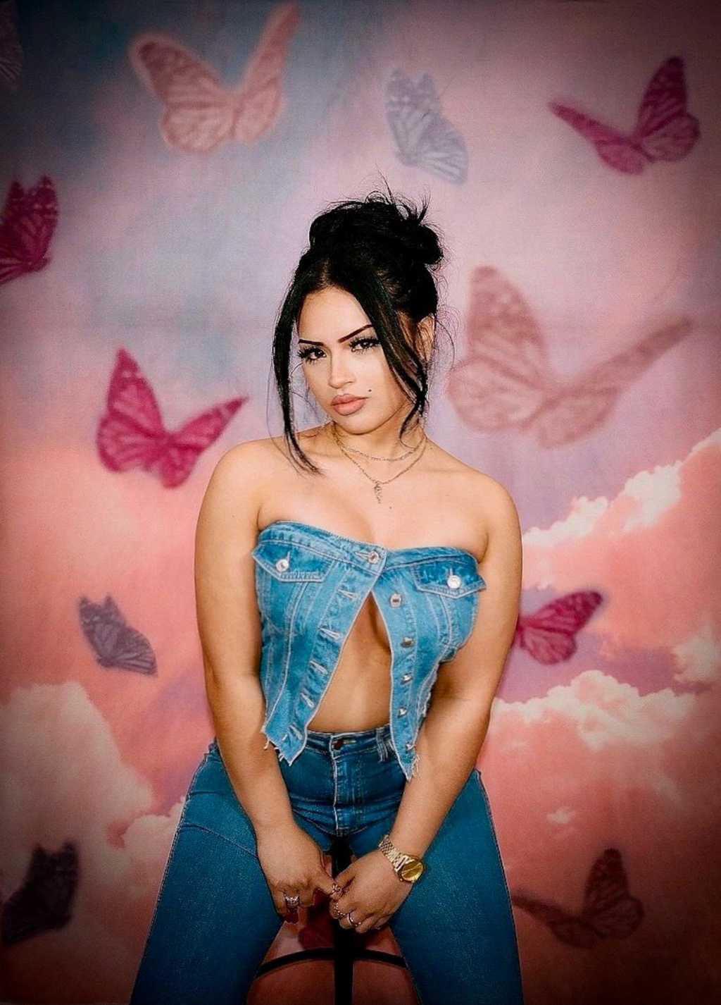 EXTRA EXTRA LARGE XXL EARLY 2000s AIRBRUSH 'HEAVENLY SENT' Butterfly Skies Hearts Glamour Shots Y2K 90s Old School Backdrop (PASTELS) (XXL) 6 FT x 7.5 FT Exclusive!!