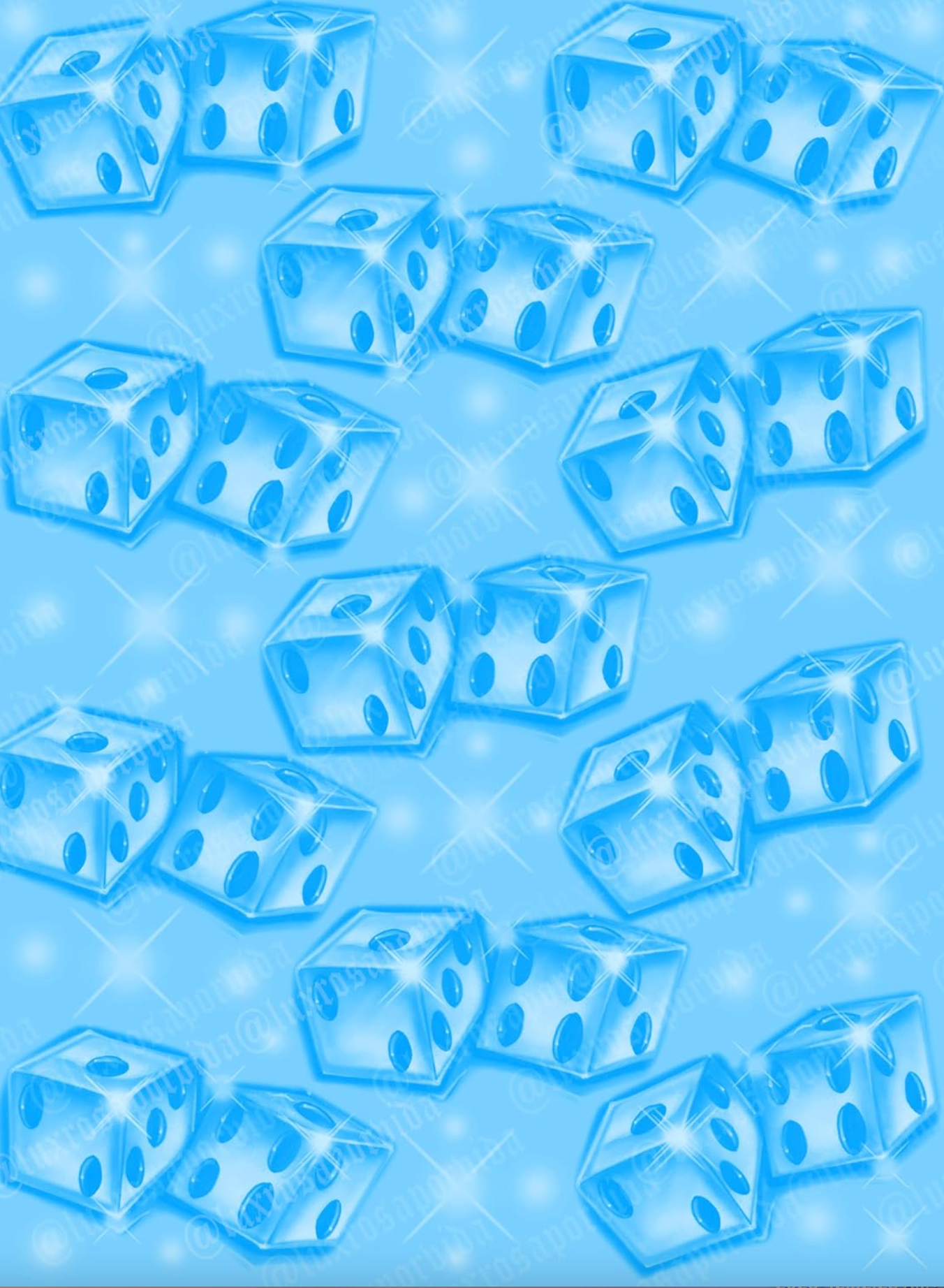 Y2K Early 2000s Airbrush 'LADY LUCK' Dice 90s Old School Backdrop (X-Large) BABY BLUE