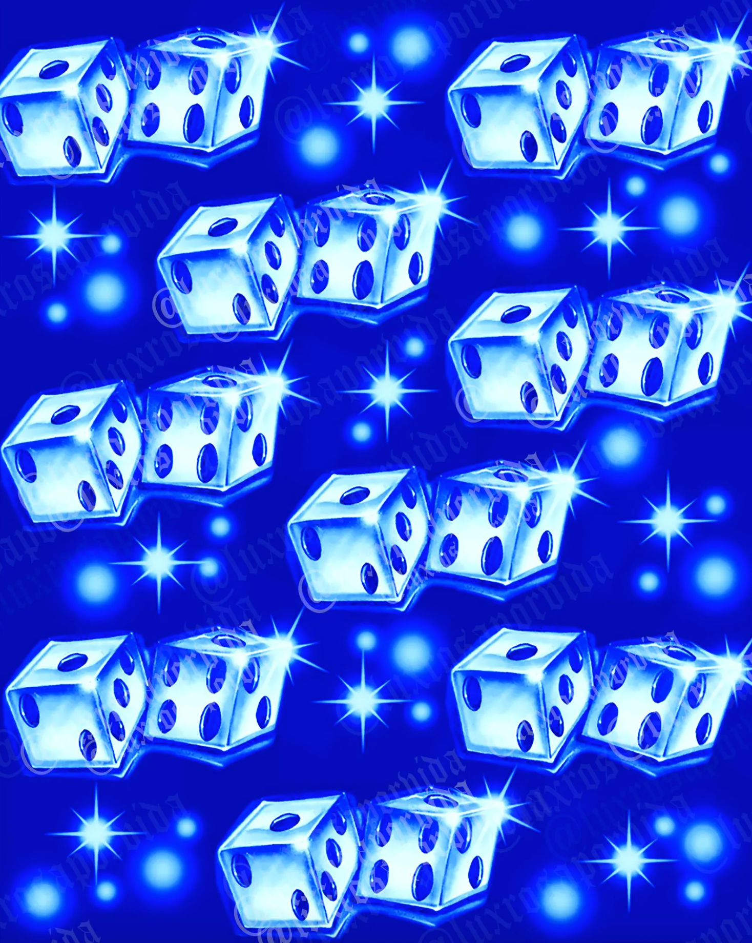 Y2K Early 2000s Airbrush 'Roll The Dice' 90s Old School Star Shots Backdrop (X-Large) ICE COLD