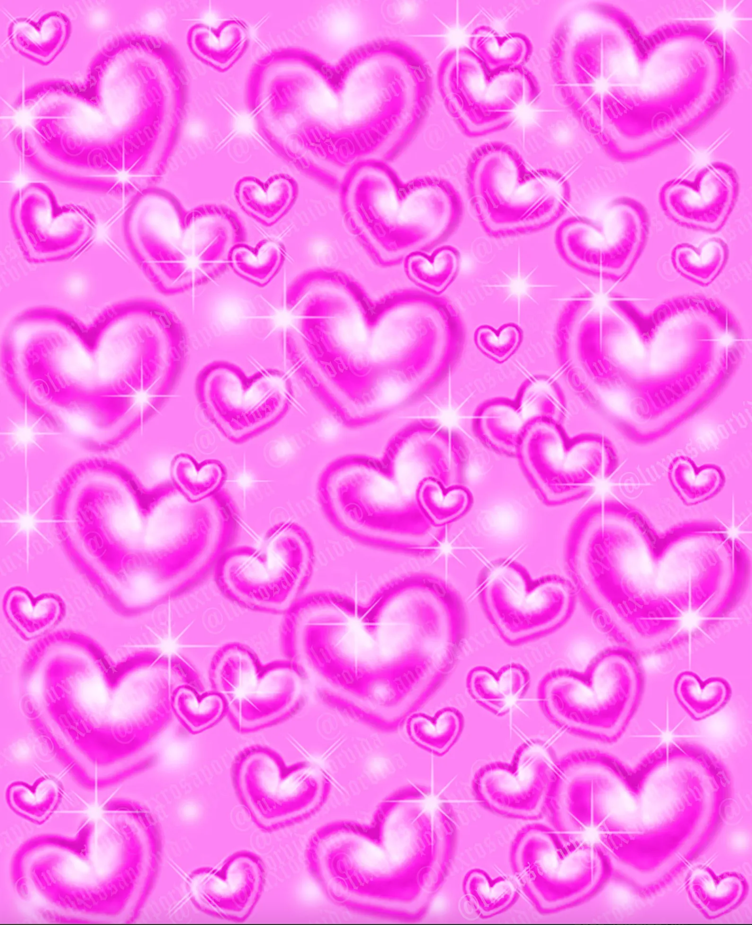 Airbrush Y2K Early 2000s 'Rollercoaster Of Love' Hearts 90s Old School Glamour Shots Backdrop (PINK) (Extra Large)