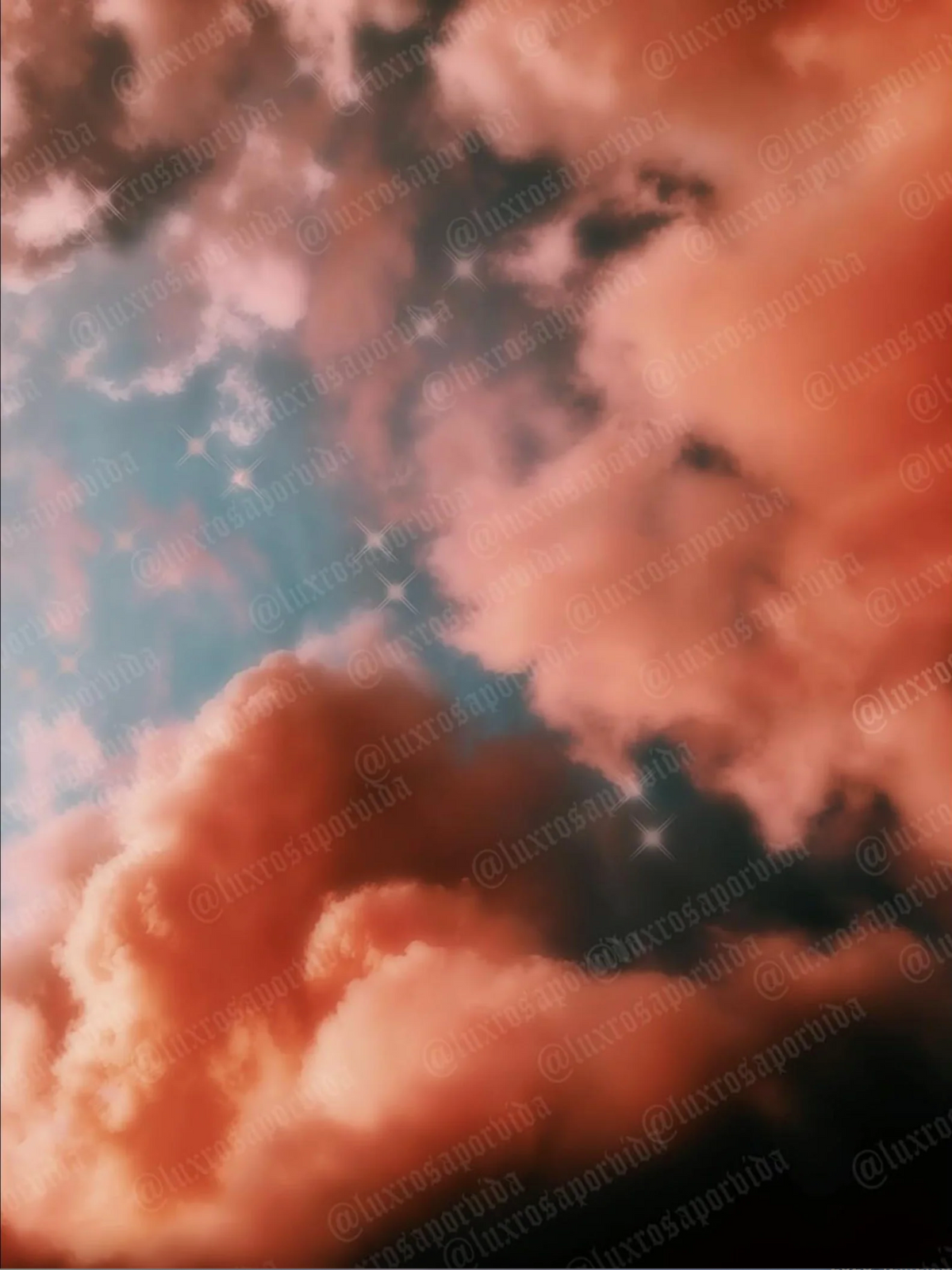 EXTRA EXTRA EXTRA XXX LARGE Y2K Early 2000s 'STORMY WEATHER' Cloud Glamour Shots Airbrush 90s Huge Backdrop (ORANGES/BLUES) (XXXL) Exclusive/Limited Edition!!