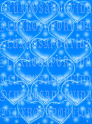 LIMITED EDITION Glamour Shotz  Airbrushed 'LOVE TKO' Heart Backdrop (CRYSTAL BLUE) (Extra Large)