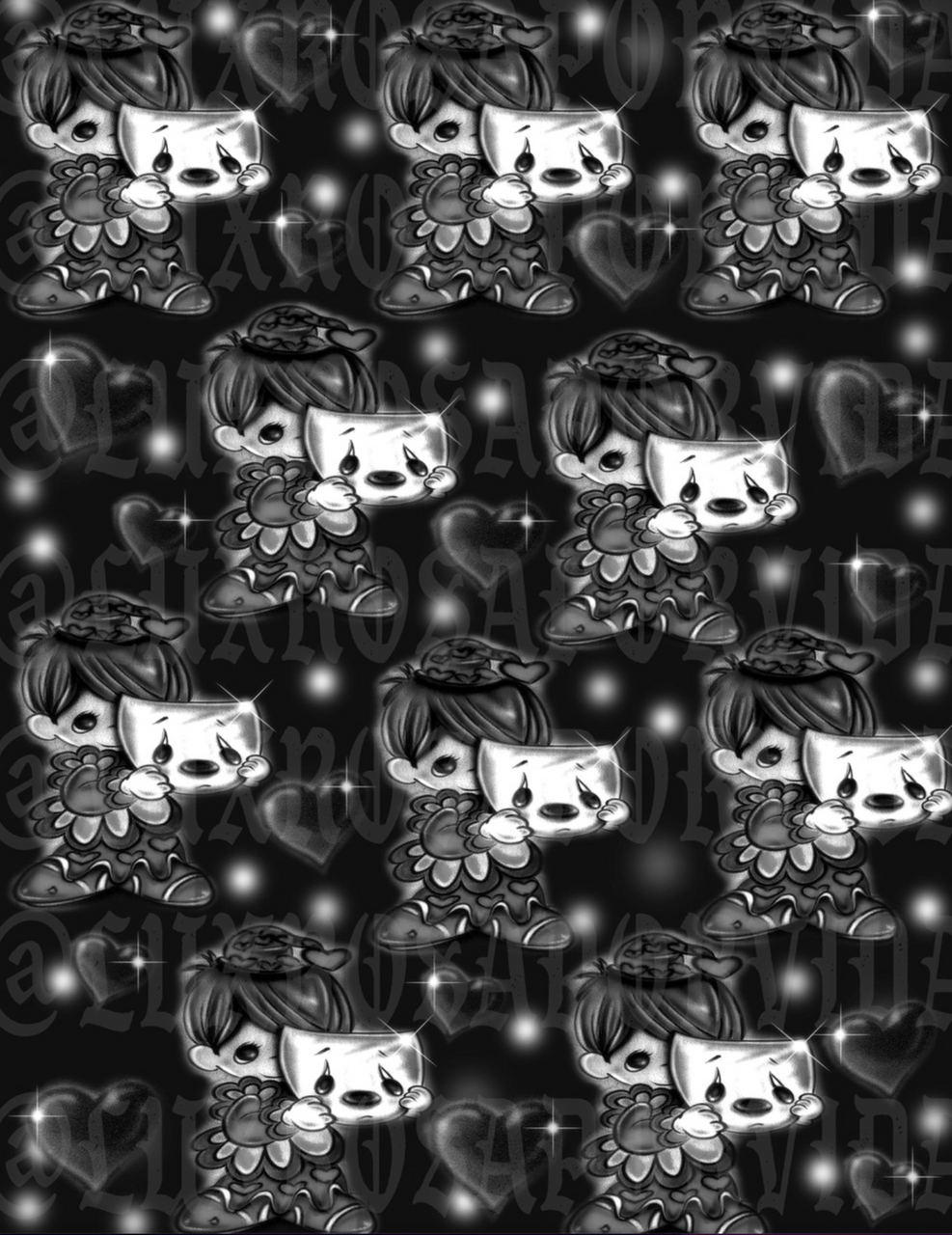 EXTRA EXTRA LARGE  EXCLUSIVE LIMITED EDITION 'LAUGH NOW CRY LATER PM' Glamour Shotz Airbrushed Backdrop (BLACK) (XXL) Exclusive!!