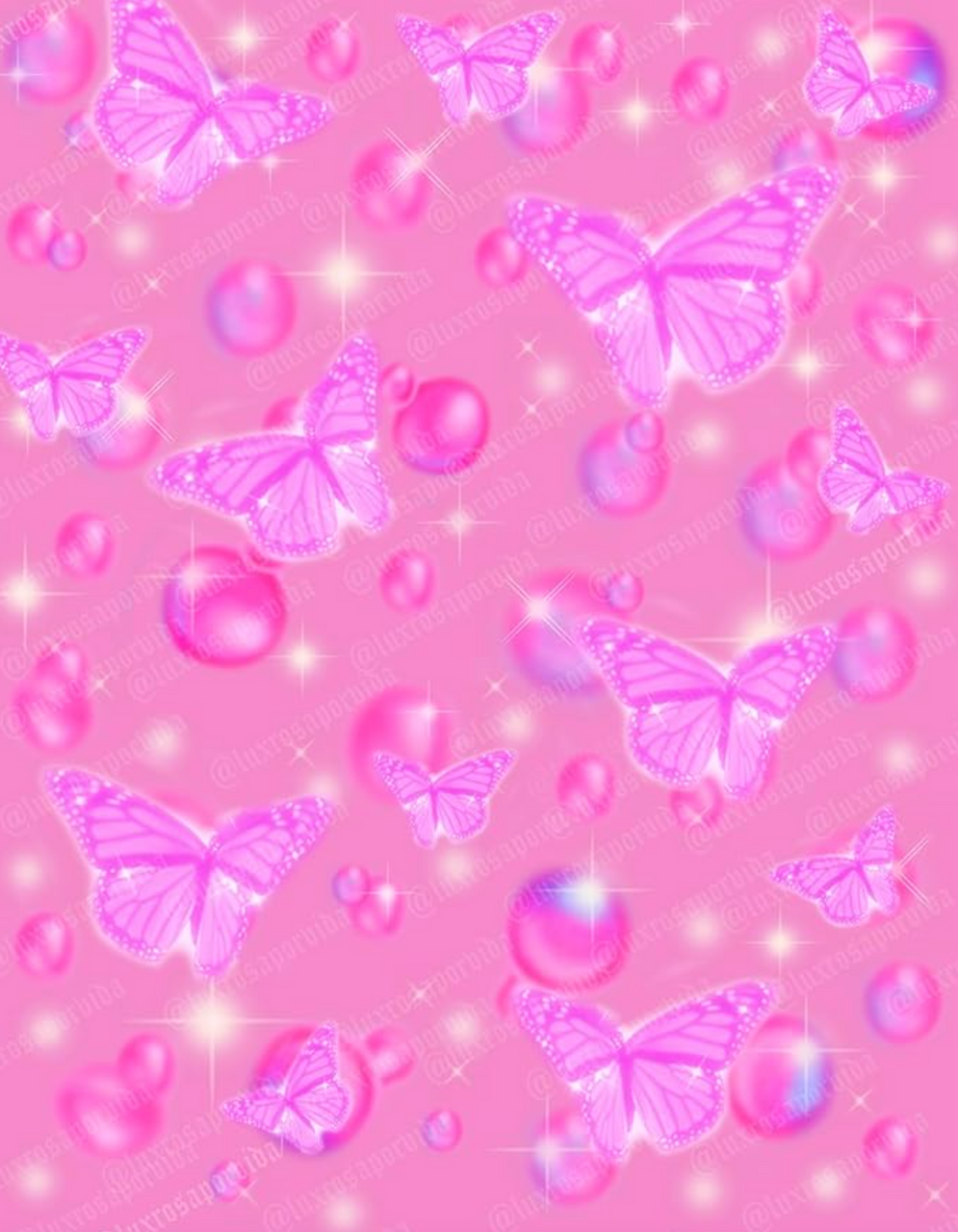 Glamour Shotz 'Bubbles & Butterflies' Airbrushed Backdrop (LIGHT PINK) (Extra Large)
