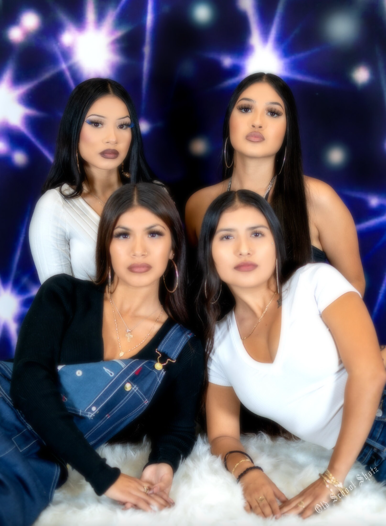 EXTRA EXTRA LARGE EXCLUSIVE SPECIAL EDITION EARLY 2000s AIRBRUSH 'BOOGIE NIGHTS' ROLLERGIRL EDITION Glamour Shotz Airbrushed Backdrop (BLACK/PURPLES/YELLOWS) (XXL) 6 FT x 7.5 FT Exclusive!! (Copy)