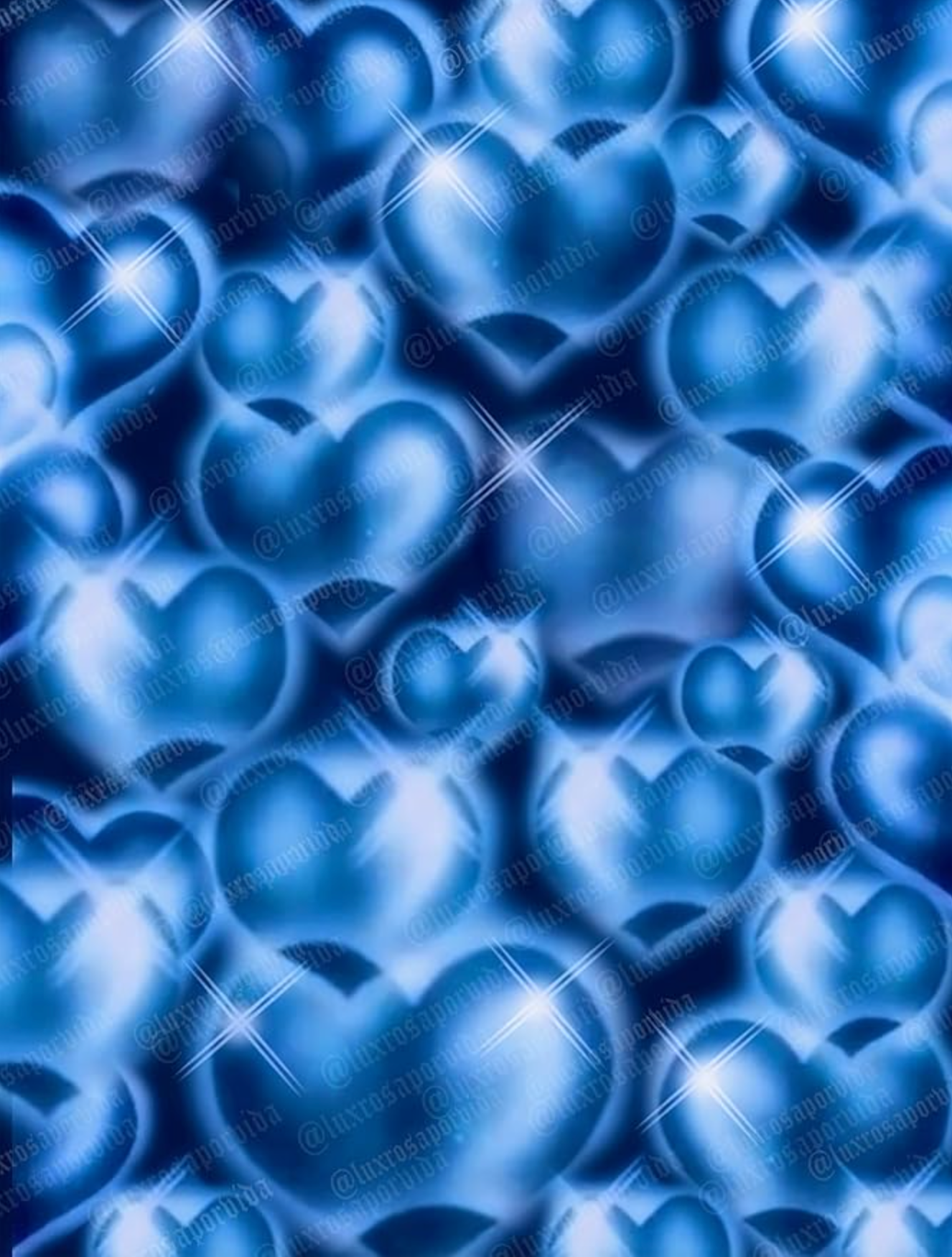 EXTRA EXTRA EXTRA XXX LARGE Y2K Early 2000s 'Hearts & Hynas' Glamour Shots Airbrush Backdrop (BLUE SAPPHIRE) (XXXL) Exclusive/Limited Edition!!