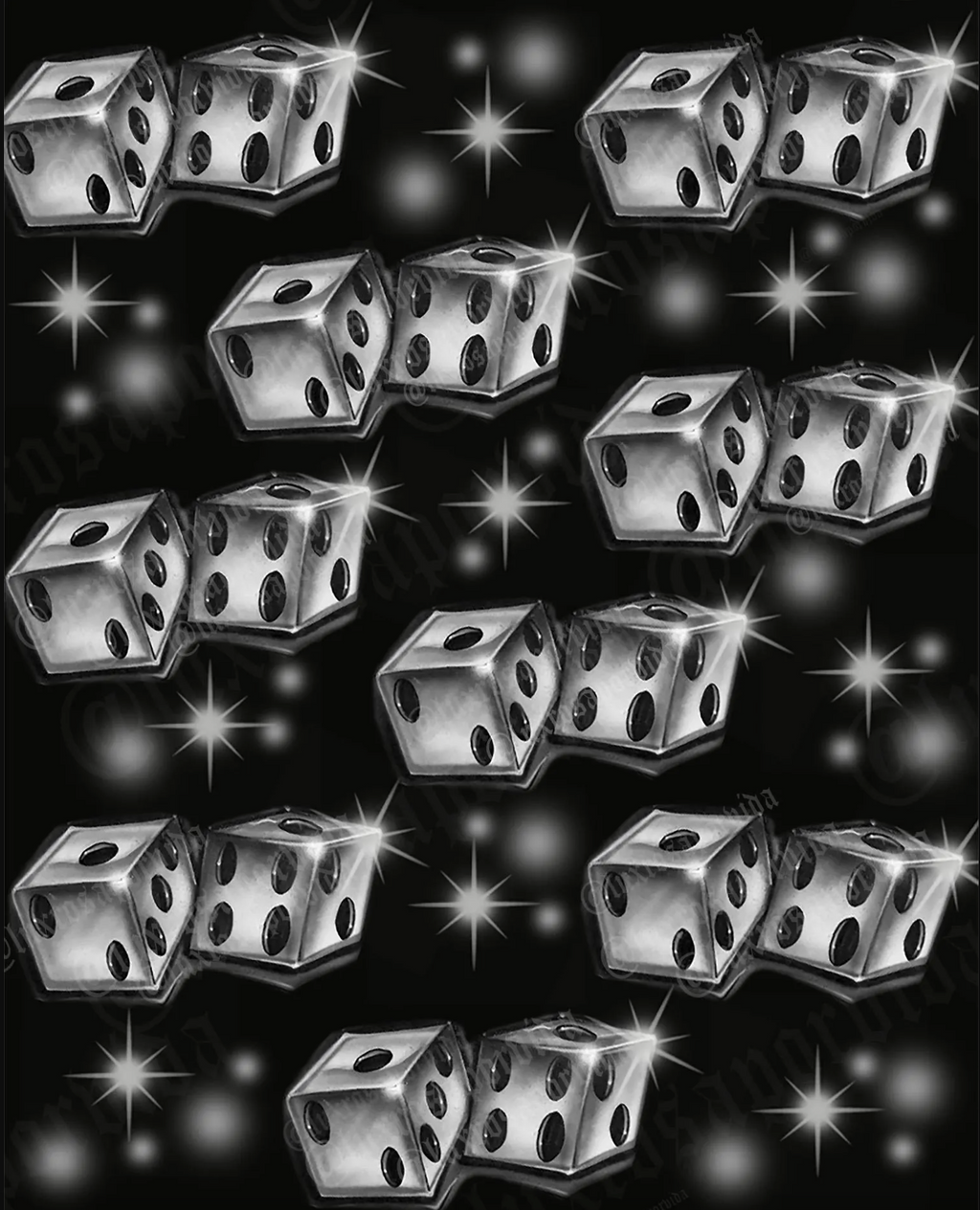 EXTRA EXTRA LARGE EXCLUSIVE EARLY 2000s Y2K 'ROLL THE DICE' Glamour Shots 90s Airbrush Y2K Backdrop (BLACK) (XXL) Exclusive!!