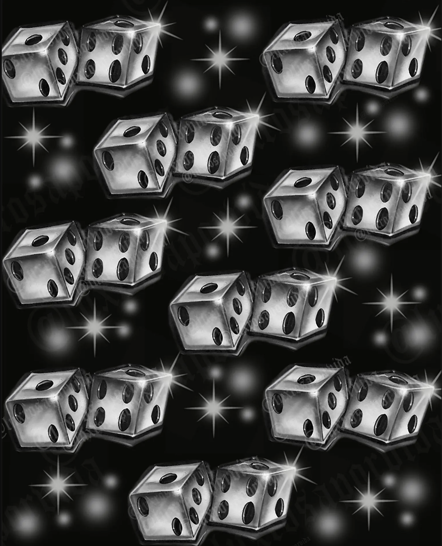 EXTRA EXTRA LARGE EXCLUSIVE EARLY 2000s Y2K 'ROLL THE DICE' Glamour Shots 90s Airbrush Y2K Backdrop (BLACK) (XXL) Exclusive!!