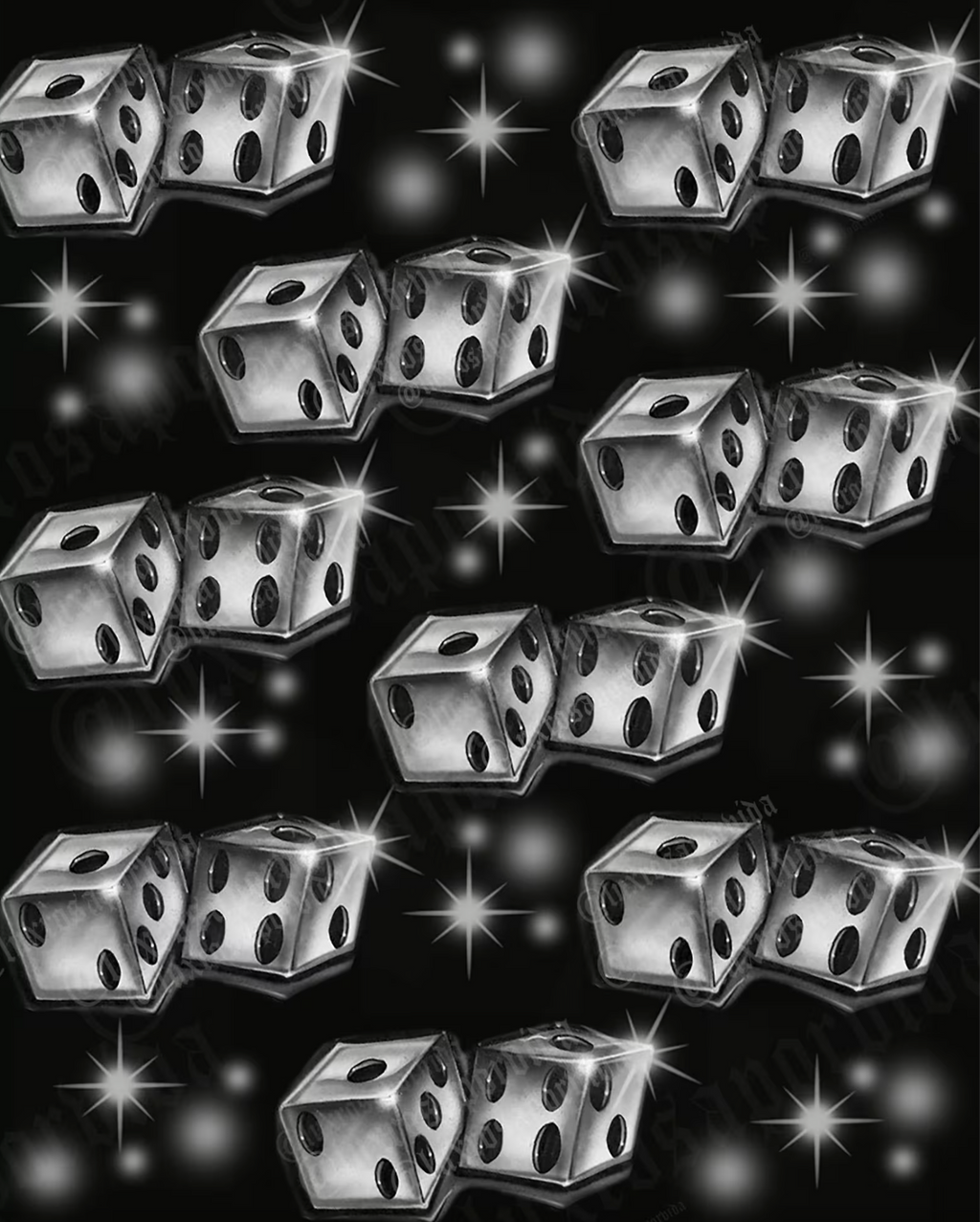 Glamour Shots Y2K Early 2000s 'Roll The Dice' Airbrush Backdrop (X-Large) BLACK