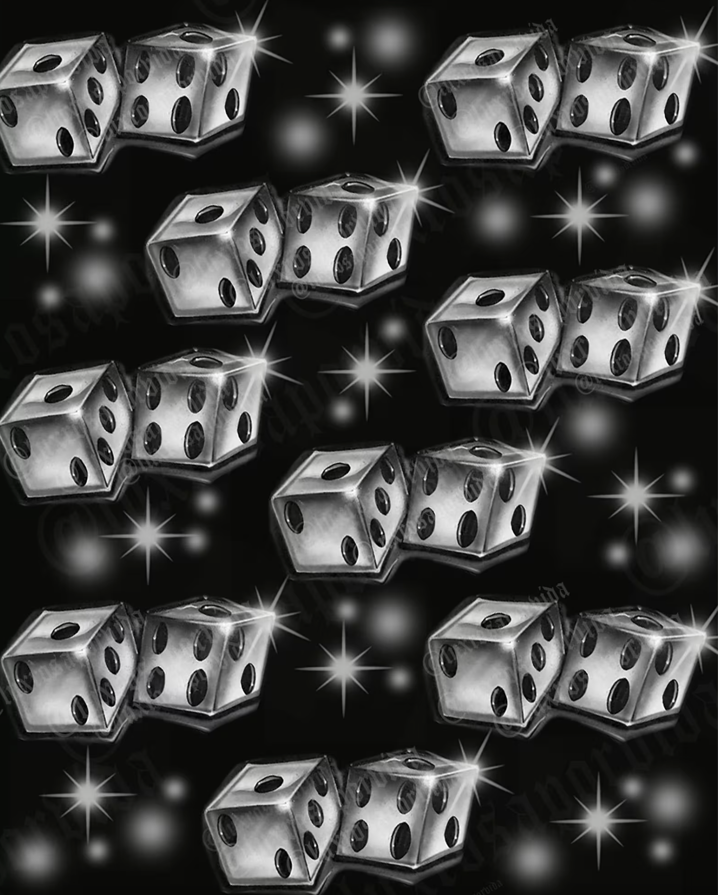 Glamour Shots Y2K Early 2000s 'Roll The Dice' Airbrush Backdrop (X-Large) BLACK