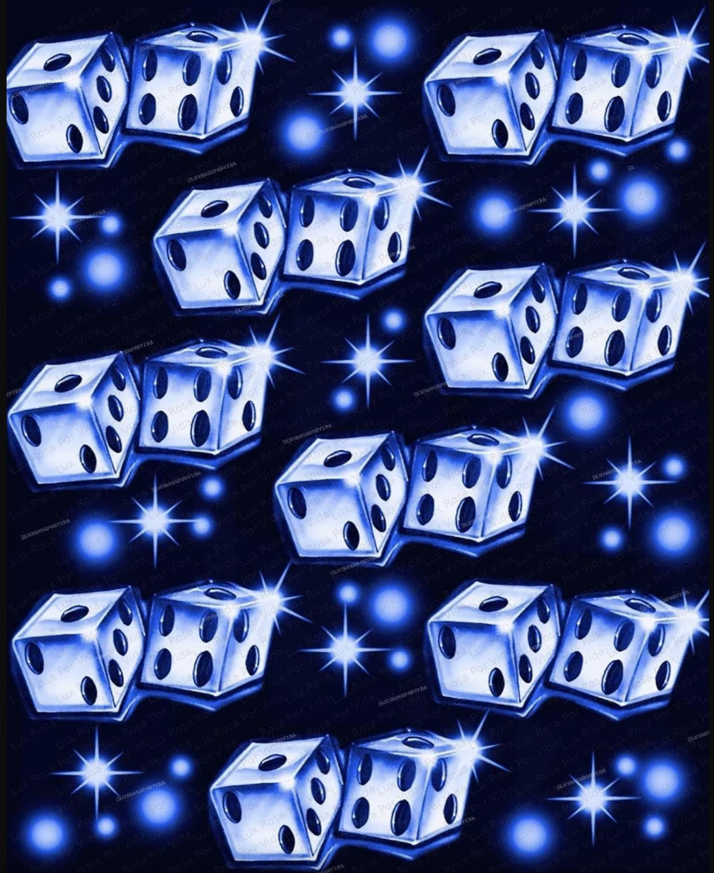 Early 2000s Y2K Roll The Dice 'Blue As Ice' Airbrush Glamour Shots 90s Old School Backdrop (X-Large) BLUE