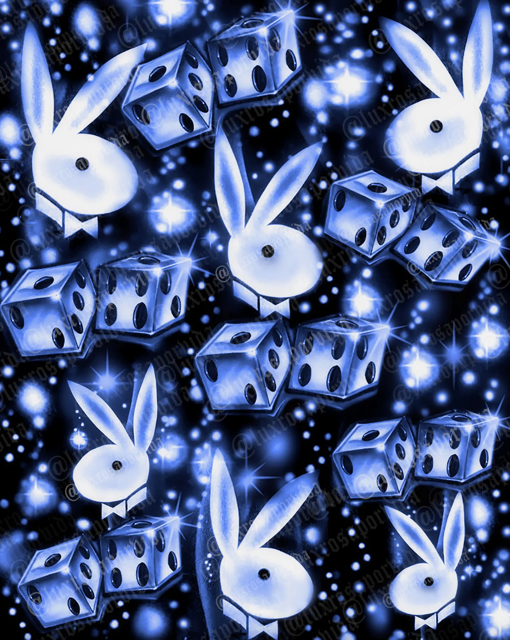EXTRA EXTRA EXTRA XXXL LARGE Y2K EARLY 2000s 'PLAYERS & PLAYGIRLS' Glamour Shot Airbrush 90s Backdrop (BLUE) (XXXL) Exclusive/Limited Edition!!