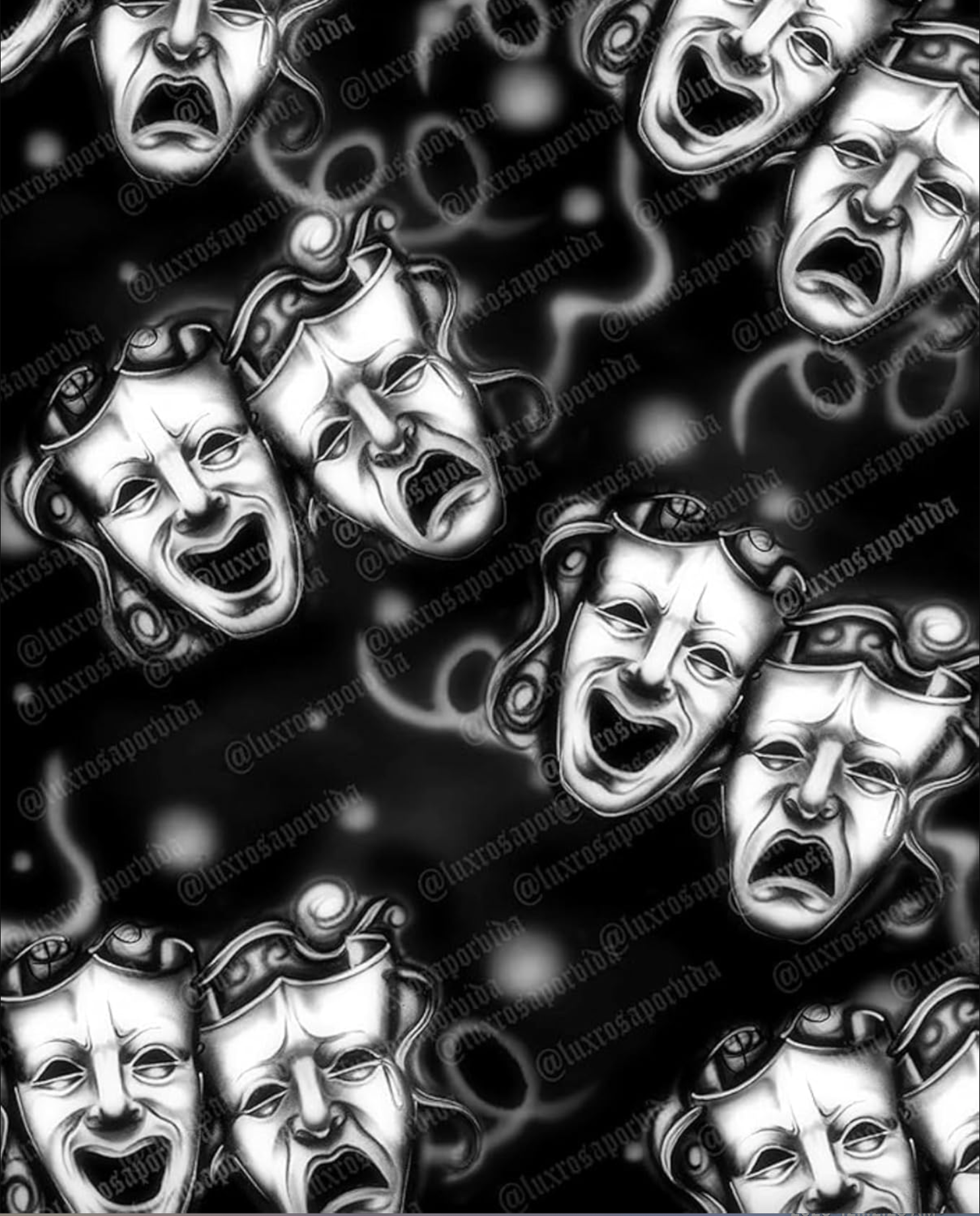 EXTRA EXTRA LARGE Y2K Early 2000s 'Emotions' Airbrush Smile Now Cry Later 90s Star Shots Backdrop (BLACK) (XXL) Exclusive!
