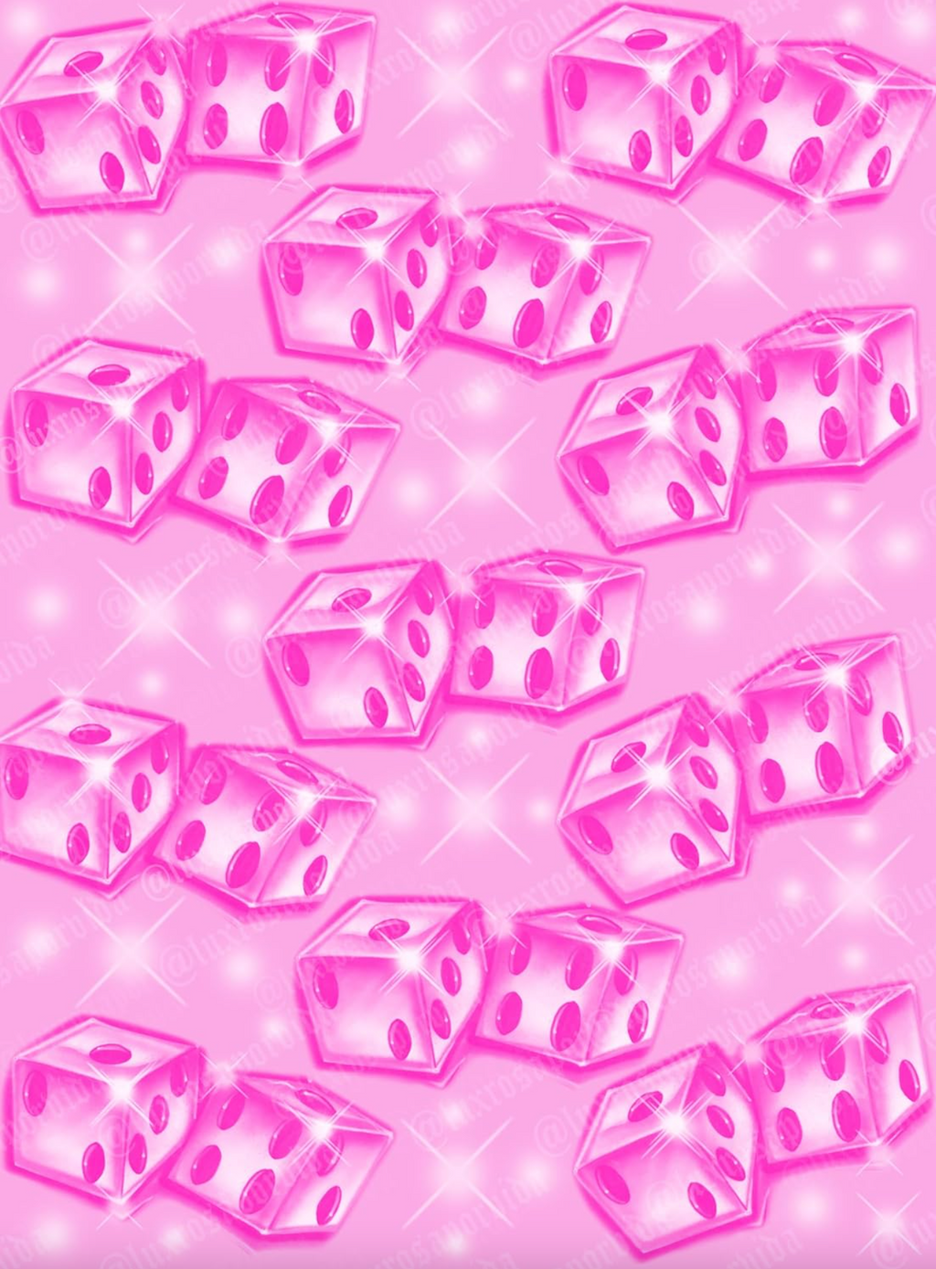 Early 2000s Y2K Airbrush 'LADY LUCK' Dice Glamour Shots 90s Style Backdrop (X-Large) PINK
