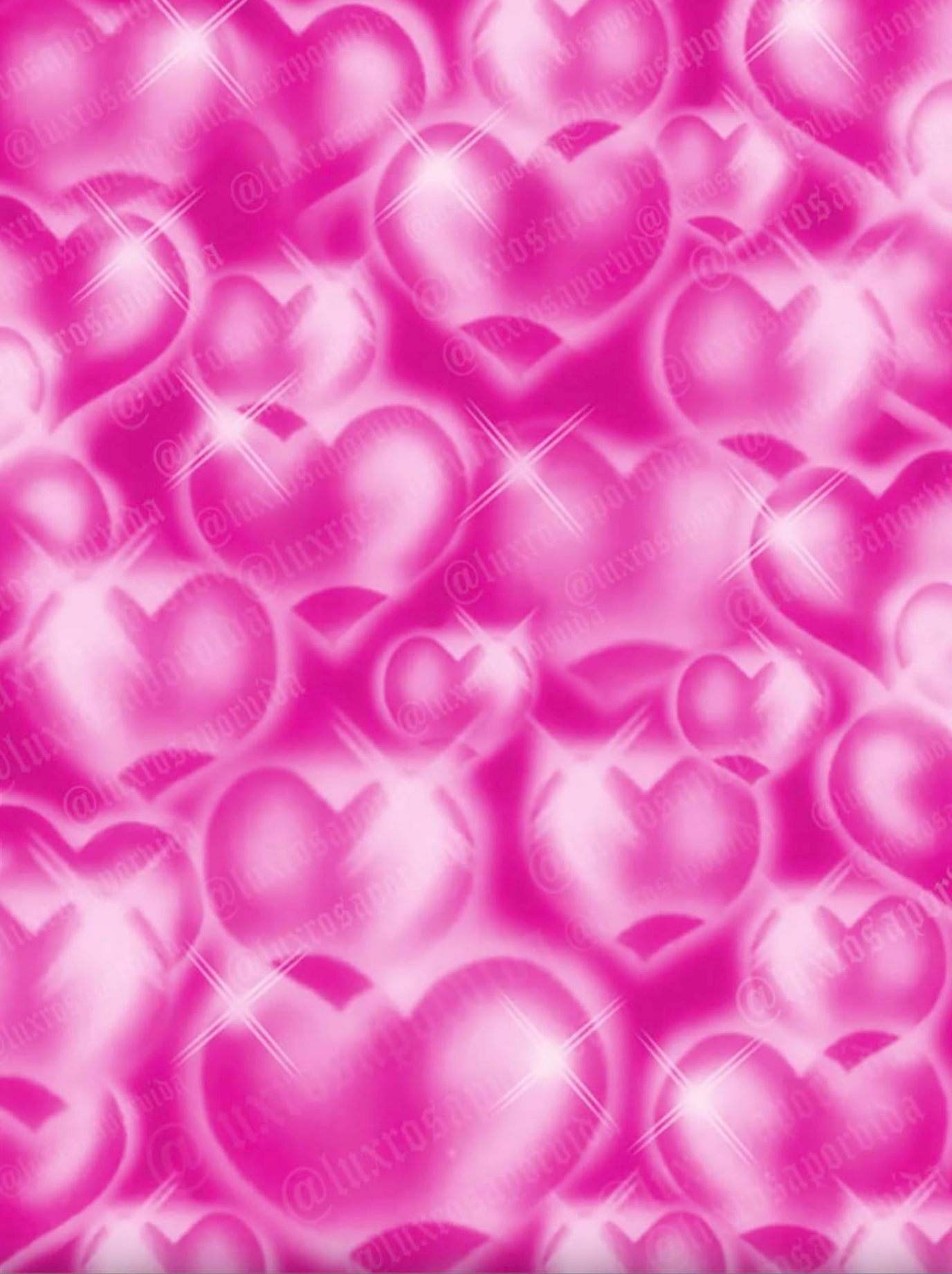 Y2k Early 2000s 'Hearts & Hynas' Heart Airbrush 90s Old School Glamour Shots Backdrop (BARBIE PINK) (Extra Large)