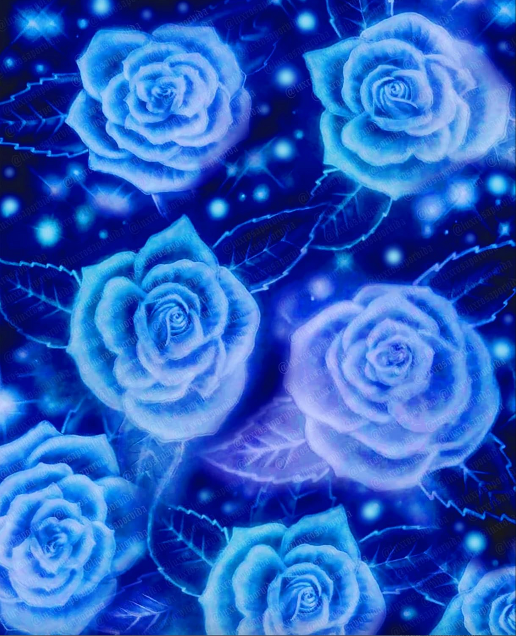 EXTRA EXTRA LARGE Y2K EARLY 2000s 'GIVE ME MY FLOWERS' Airbrush Old School 90s Backdrop (BLUE DREAM) (XXL) Exclusive!!