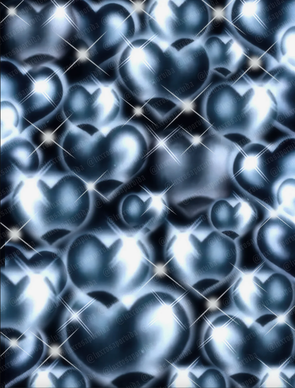 EXTRA EXTRA LARGE EARLY 2000s Y2K 'Hearts & Hynas' Glamour Shots Airbrush 90s Old School Backdrop (MIDNIGHT) (XXL) Exclusive!!