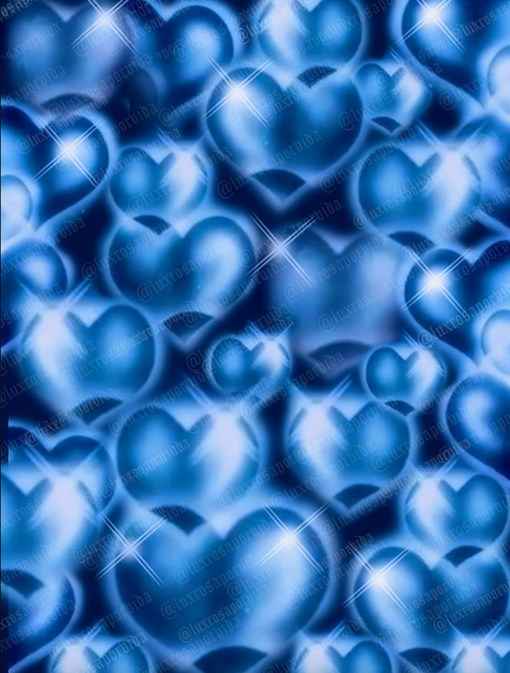 EXTRA EXTRA LARGE EARLY 2000s AIRBRUSH Y2K 'HEARTS & HYNAS' Glamour Shots Old School 90s Backdrop (BLUE SAPPHIRE) (XXL) 6 FT x 7.5 FT Exclusive!!