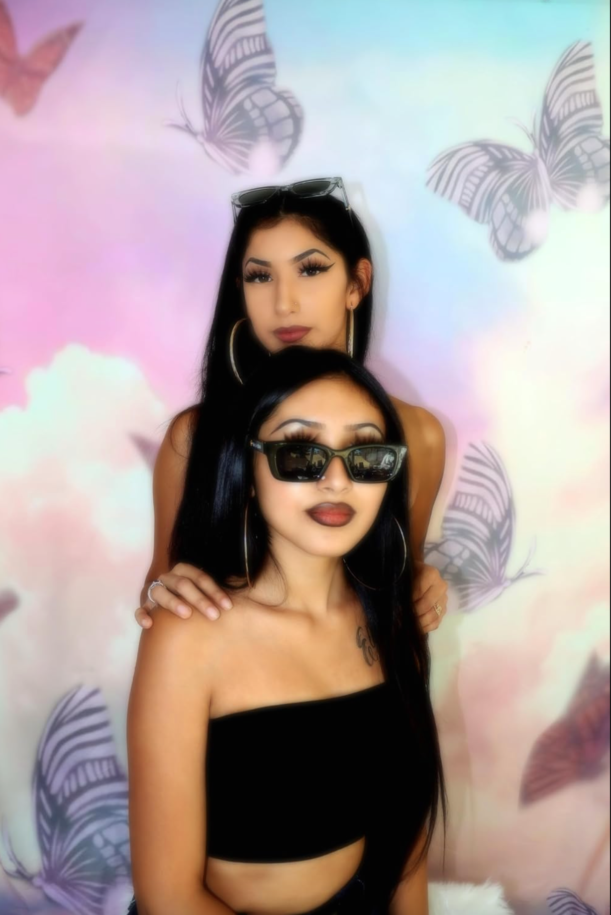 Airbrush Y2K Early 2000s 'Butterflies & Sorbet Skies; 90s Old School Professional Backdrop  (X-Large)