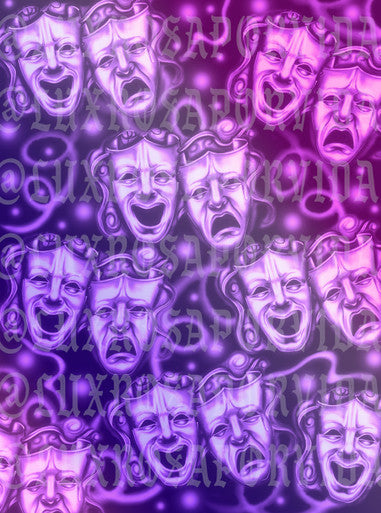 LIMITED EDITION Glamour Shotz  Airbrushed 'Smile Together, Cry Together' Backdrop (PINK/PURPLE OMBRÉ) (Extra Large)