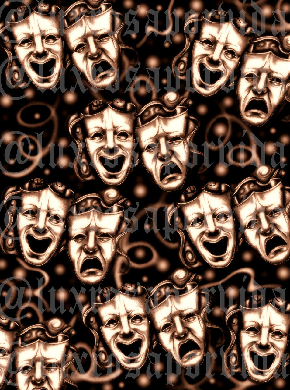 Glamour Shotz  Airbrushed 'Smile Together, Cry Together' Backdrop (Chocolate) (Extra Large)