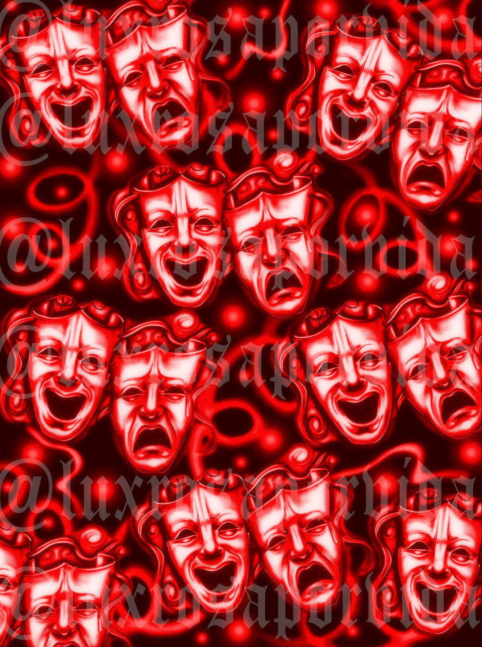 Glamour Shotz  Airbrushed 'Smile Together, Cry Together' Backdrop (RED HOT) (Extra Large)