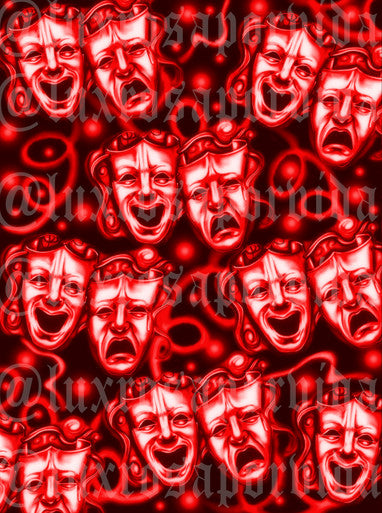 Glamour Shotz  Airbrushed 'Smile Together, Cry Together' Backdrop (RED HOT) (Extra Large)