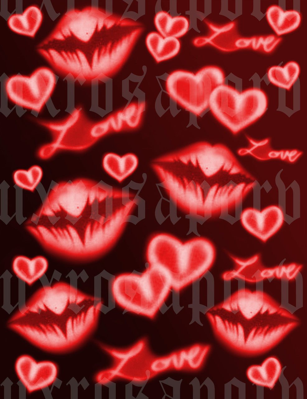 EXTRA EXTRA EXTRA XXX LARGE LIMITED EDITION 'TWO LOVERS' Glamour Shotz Airbrush Backdrop (RED) (XXXL) Exclusive/Limited Edition!!