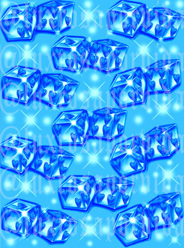 Glamour Shotz 'TWO OF HEARTS' Airbrushed Dice Backdrop (X-Large) (Sea Of Blues)