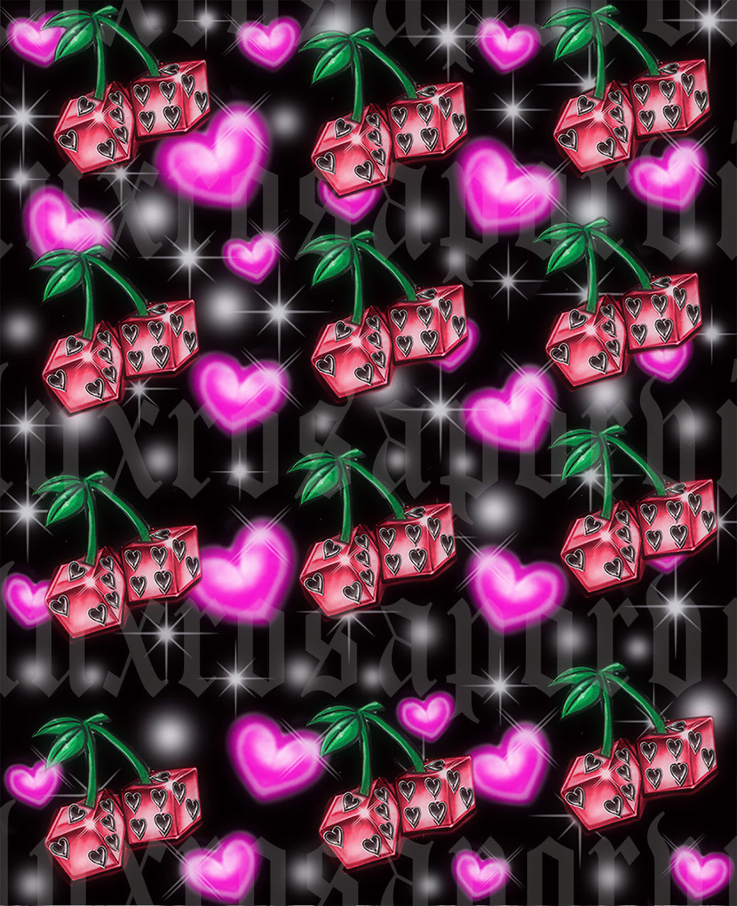 EXTRA EXTRA EXTRA XXX LARGE LIMITED EDITION 'WILD CHERRY' Glamour Shotz Airbrush Backdrop (Black/Red/Pink) (XXXL) Exclusive/Limited Edition!!