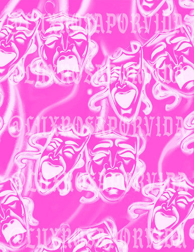 LIMITED EDITION Glamour Shotz 'After Laughter Comes Tears' Airbrushed Backdrop PINK (Extra Large)