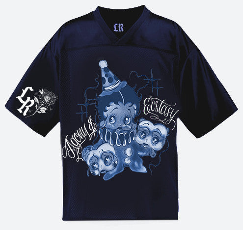 LR 'The Agony & The Ecstasy' Pen & Ink Cut & Sew Football Jersey (Deep Navy)