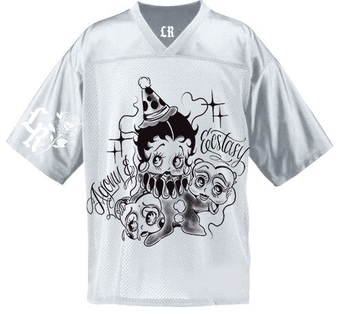 LR 'The Agony & The Ecstasy' Pen & Ink Cut & Sew Football Jersey (Silver)