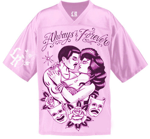 Limited Edition 'Always & Forever' Cut & Sew Football Jersey (Pink)